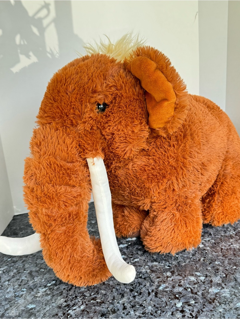 GOFFA Large Woolly Mammoth 18β, Brown Pachyderm, Prehistoric Stuffed Animal Toy